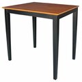 Fine-Line Solid Wood Top Table - Shaker Legs, Black & Cherry FI3005313